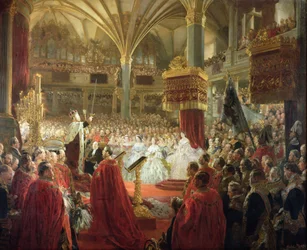 Le couronnement du roi Guillaume Ier à Koenigsberg en 1861, vers 1861-65